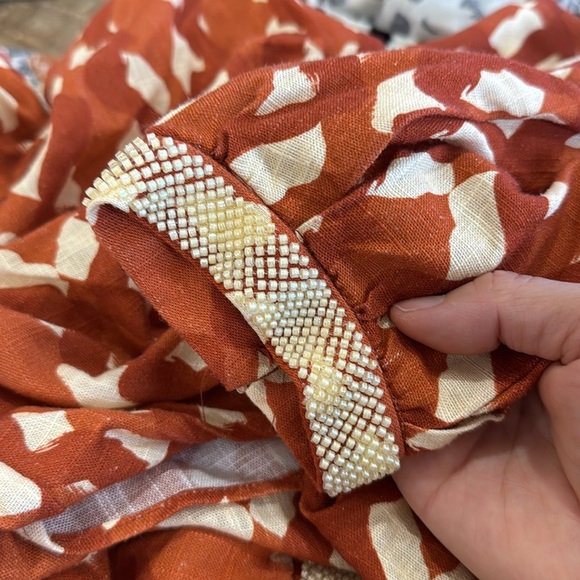 Zara printed cropped knot beaded cuff blouse NWT - Picture 9 of 12